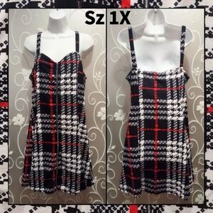 WOMENS PLUS SIZE 1XL PLAID DRESS